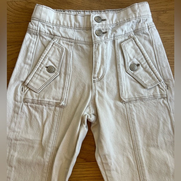 Banana Republic Baby Barrel Leg Utility Jean- Ecru, 4T - Picture 2 of 10